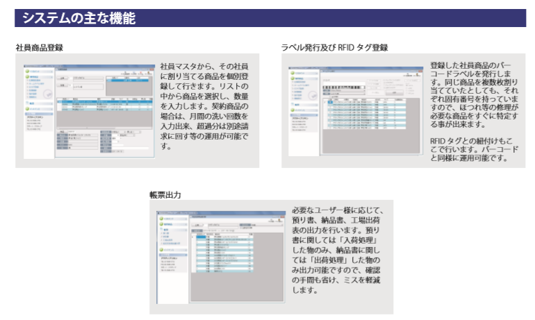 システムの主な機能